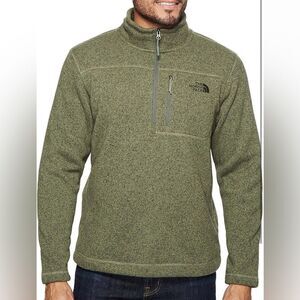 The North Face Men’s Green Fleece Quarter Zip Pullover Jacket